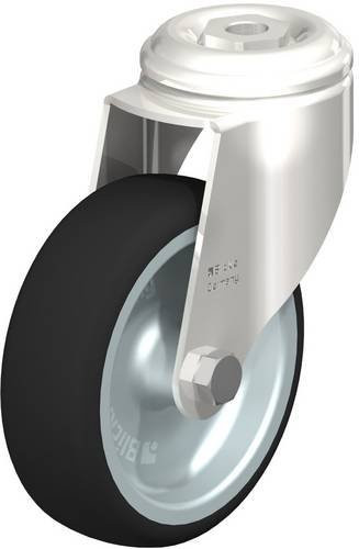 Blickle Lenkrolle LKRXA-PATH 101G-11 aus Edelstahl in Schwarz und Silber mit 100 mm Rad-Durchmesser und 120 kg Tragfähigkeit - Bild 1