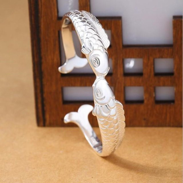 Rui Di Armband, 925 Silber, Doppel Fisch, Damen, Silber - Bild 1