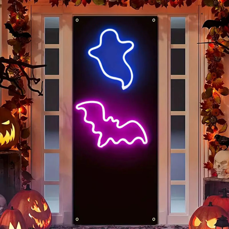 Halloween LED Neon Nachtlicht in Fledermaus- und Geistform als dekorative Tischlampe für dein Schlafzimmer und die Innenraumdekoration - Bild 5