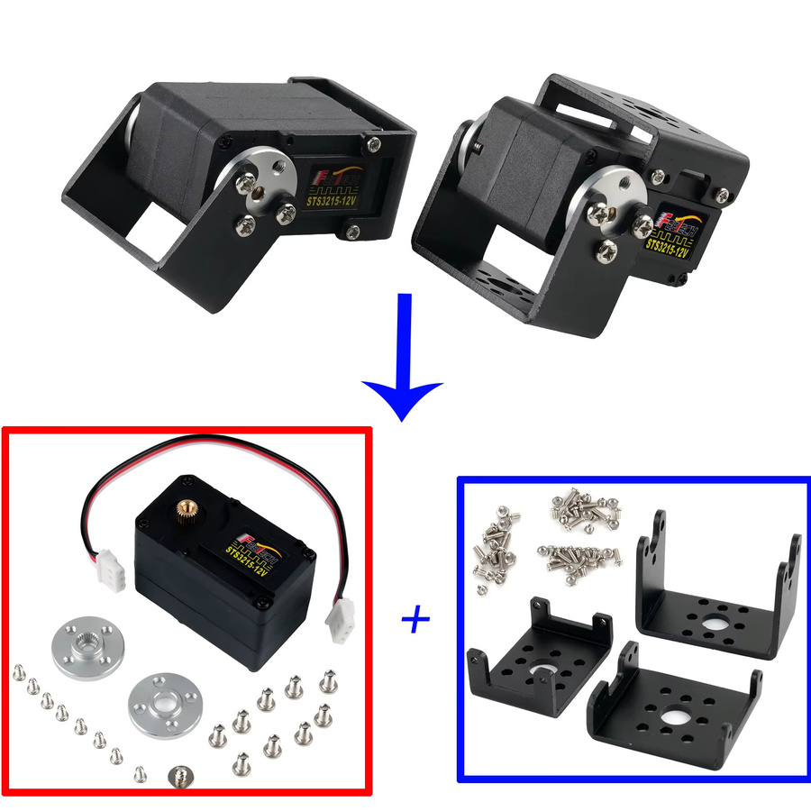 Feetech STS3215-C018 Smart RC Servo, 9-teiliges Set, Schwarz - Bild 2