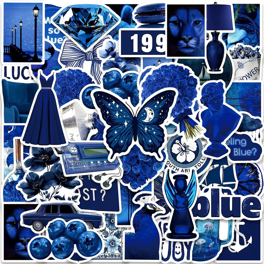Charile Cartoon Kunst Blau Stil Aufkleber, 10/30/50 stücke - Bild 2