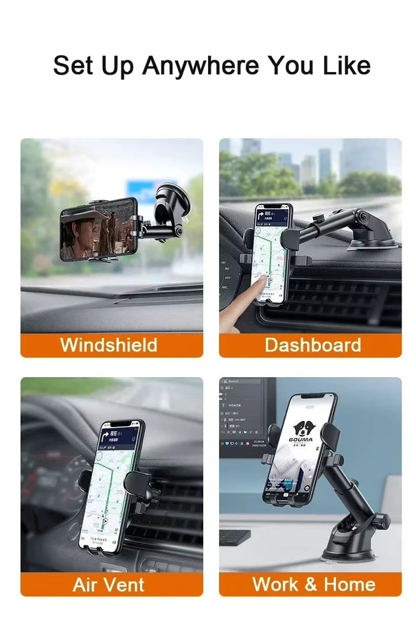 Universeller Auto-Handyhalter mit 360 Grad Rotation für Windschutzscheibe und Armaturenbrett in Schwarz - Bild 5