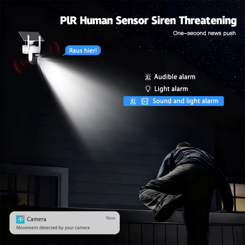SZSINOCAM WLAN PTZ Solar-IP-Kamera für den Außenbereich in Weiß mit integriertem Akku und HD-Videoüberwachung - Bild 5