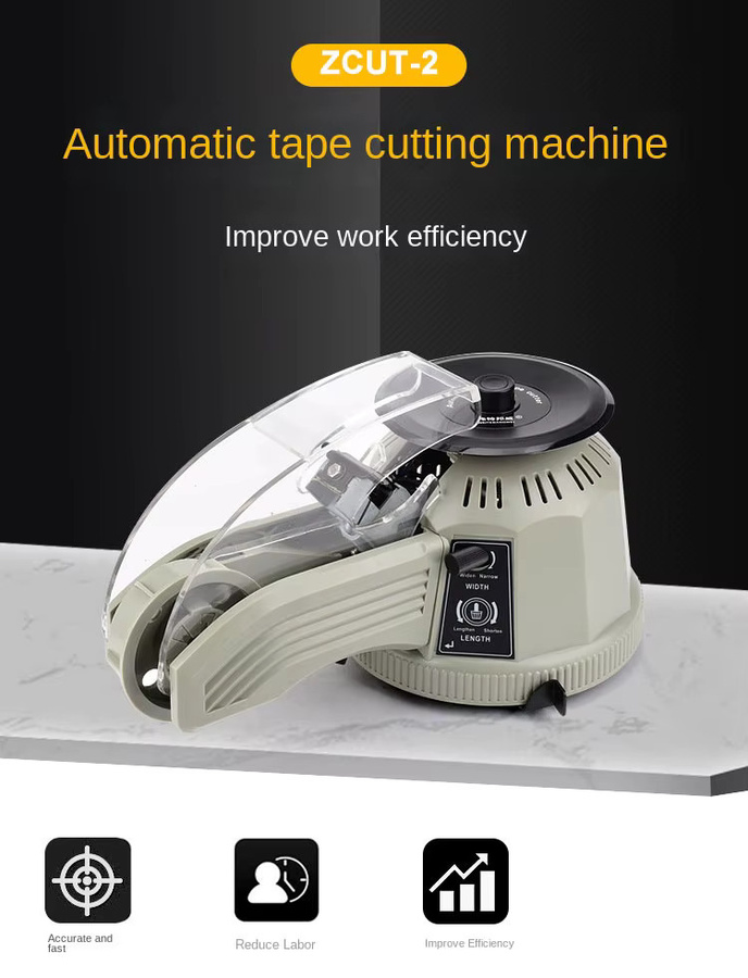 KUAIQU ZCUT-2 Automatische Bandmaschine mit doppelseitigem Bandschneider für Verpackungen, Grau - Bild 2