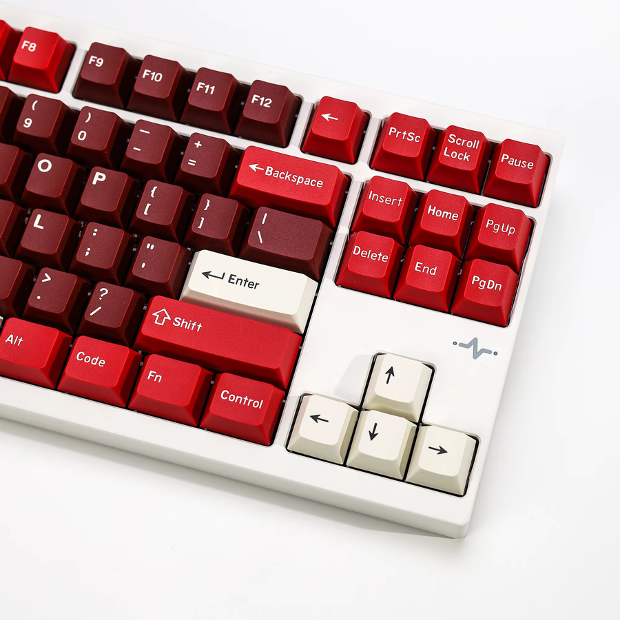 KBDiy GMK Jamon Keycaps Set in Rot, 174 Tasten Double Shot PBT Cherry Profil für mechanische Tastaturen - Bild 2