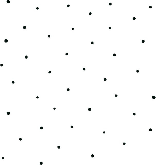 Profhome Kinder Tapete Gesprenkelt Matt in Schwarz Weiß, Non-Woven, Breite: 0,53 m, Länge: 10,05 m - Bild 1