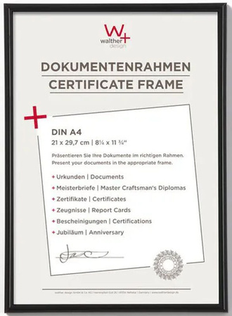 Walther Design Bilderrahmen GALERIA, Schwarz, Kunststoff, B: 22,1 cm, H: 30,8 cm