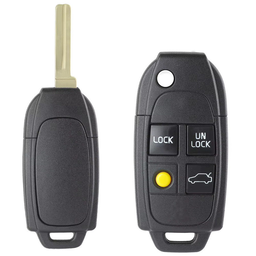 KEYECU 4 Tasten Flip Remote Key Shell Fob für Volvo XC70 XC90 V40 V50 V70 V90 C30 C70 S40 S60 S70 S80, Schwarz - Bild 3