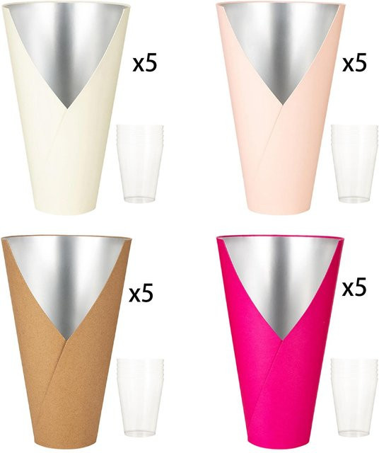 Kesoto 5-teiliges Set wasserdichte Blumenstraußboxen aus Papier in Braun - Bild 1