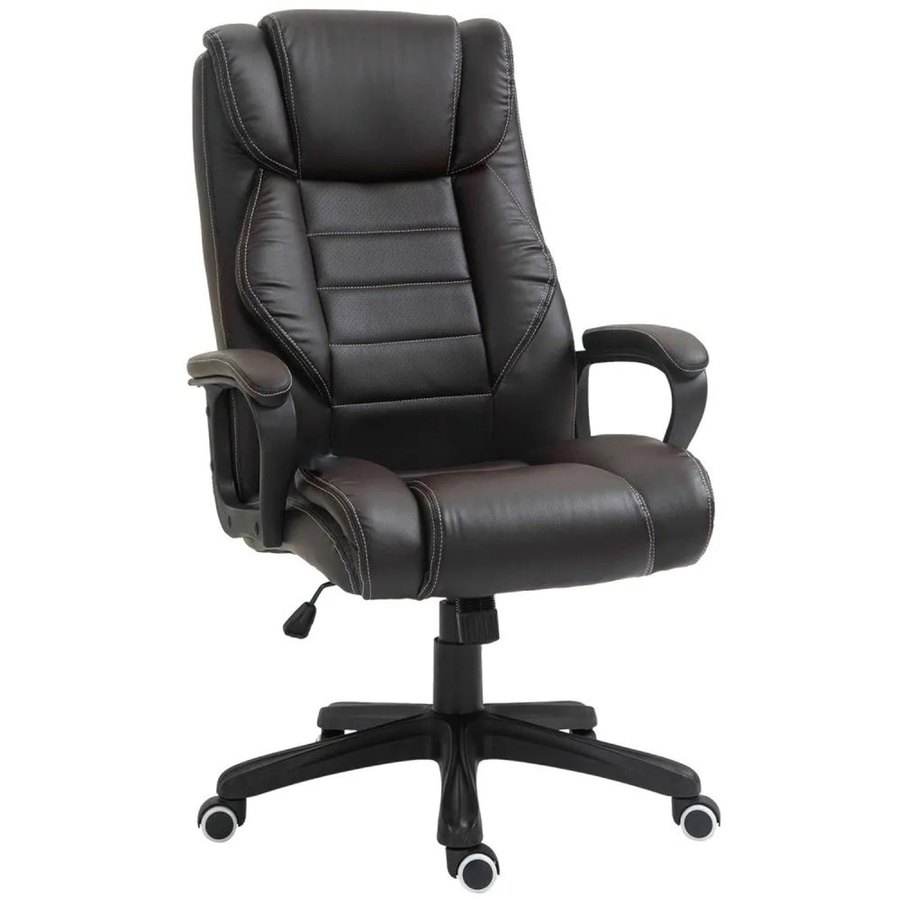 Vinsetto Bürostuhl mit Massagefunktion aus Kunstleder in Braun, B/T/H: 64 x 74 x 112-120 cm - Bild 2