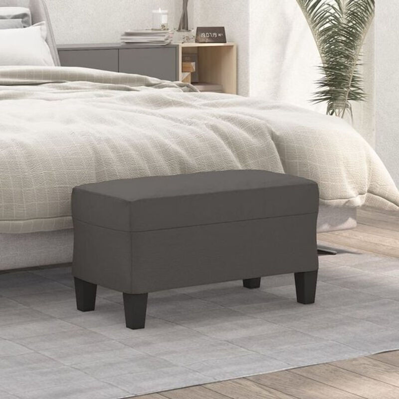 Moderne Sitzbank aus Kunstleder von Vidaxl in Grau, B/T/H: 70 x 35 x 41 cm - Bild 1