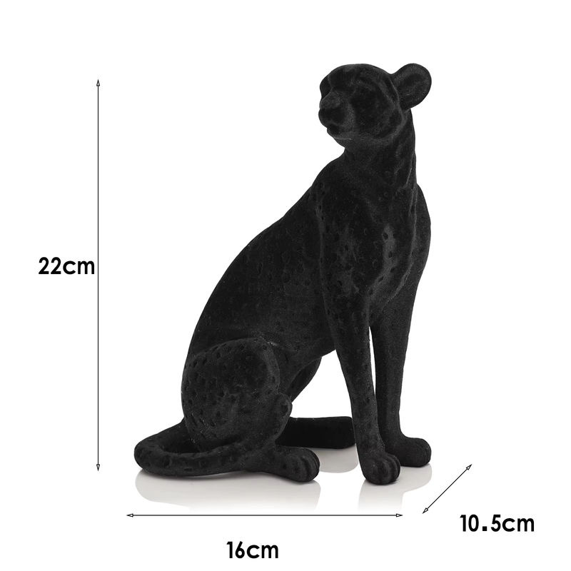 Dekorative Kunstharz-Tierfigur Panther in Schwarz mit Tierprint für deine Home Dekoration - Bild 4