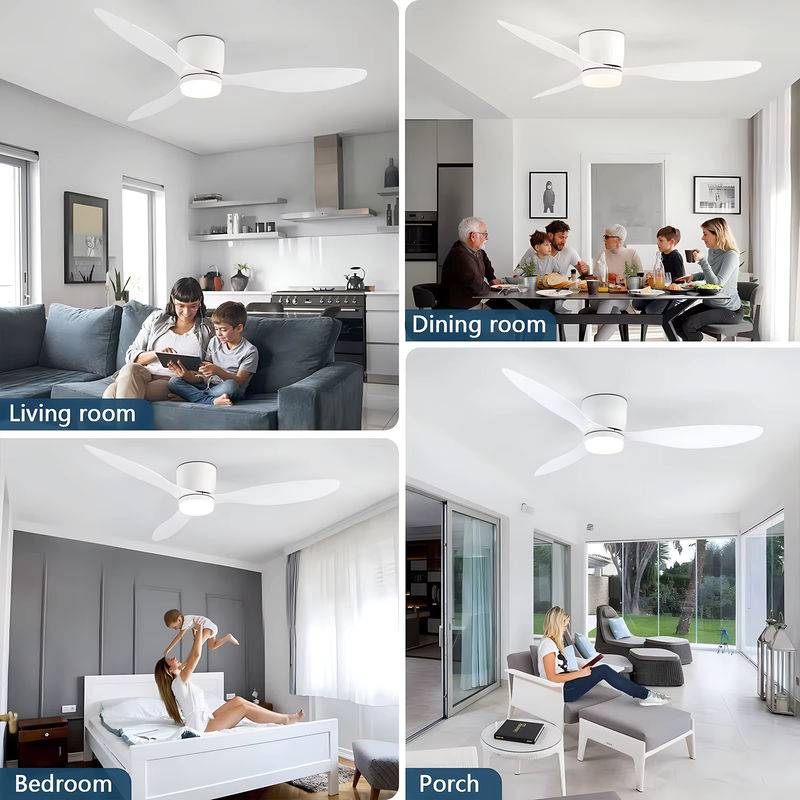 IRALAN Deckenventilator mit Licht, 6-Gang-Steuerung, umkehrbarer Gleichstrommotor, 3 CCT, mit Fernbedienung, Schwarz/Weiß/Holz - Bild 4
