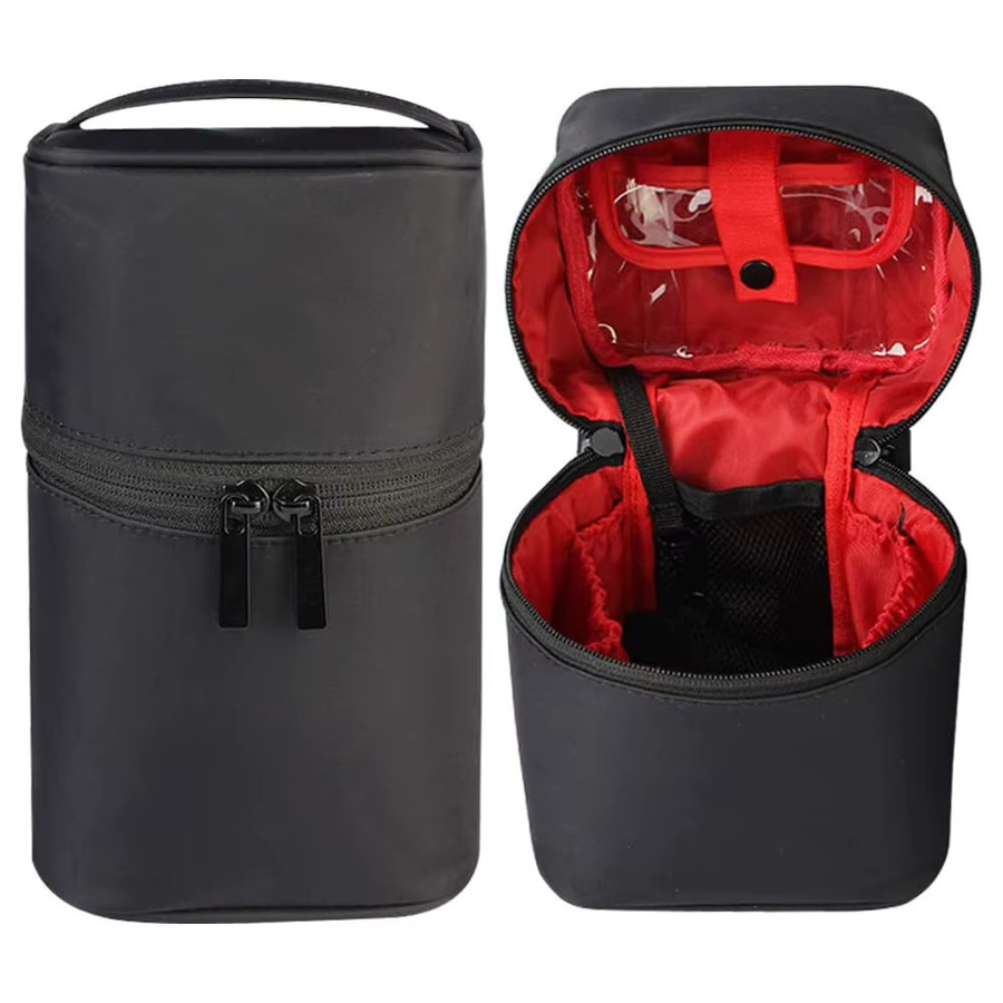 WEPPKK Reise-Kulturbeutel für Damen in Schwarz, großer Make-up-Organizer für Toilettenartikel und Kosmetika, B/T/H: 19,0 x 14,0 cm - Bild 2