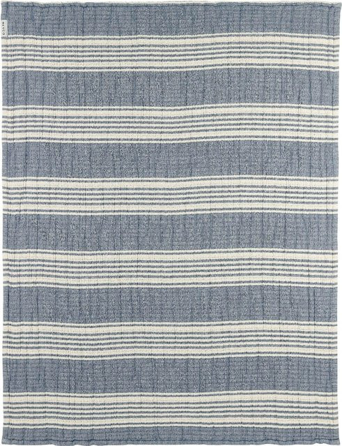 Meyco Babydecke aus Musselin für Babys, blau gestreift, B/H: 75 x 100 cm - Bild 1