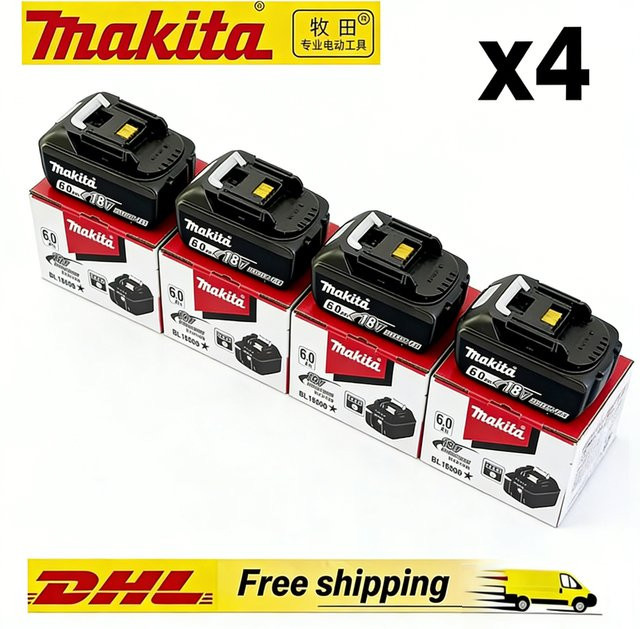 Makita Original Lithium-Ionen-Ersatzakku 18V mit 6Ah in Schwarz (BL1860, BL1830, BL1850, BL1860B) - Bild 1