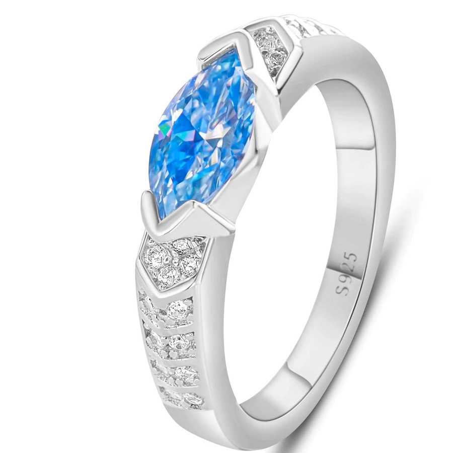 Ring Moissanit, 925 Silber, 18k Vergoldet, Damen - Bild 2