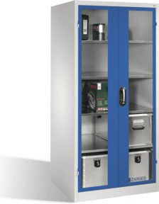 C+P Werkzeugschrank XXL mit Sichtfenster-Drehtüren, Enzianblau und Lichtgrau, H: 195,0 cm, B: 93,0 cm, T: 80,0 cm - Bild 1