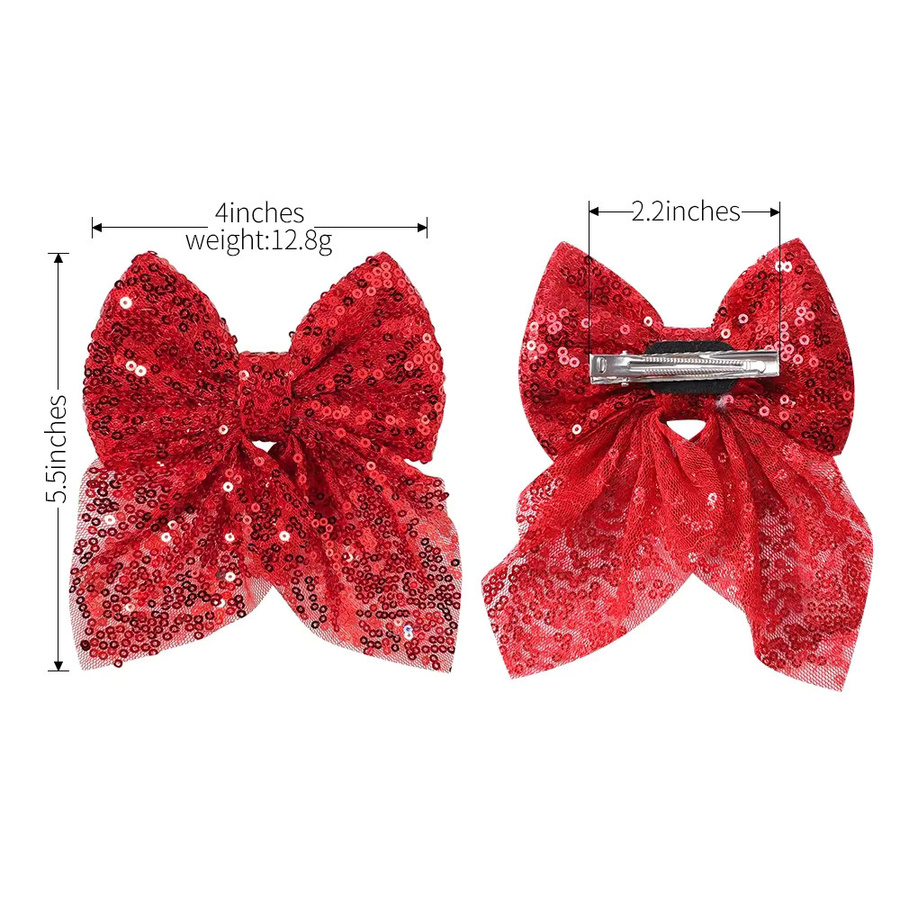 KIDS BOWS Haarspangen, 3 Stück, Glitzer, einfarbig, Damen und Mädchen - Bild 3