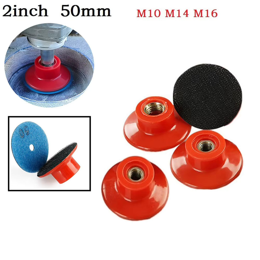 DAZZLEEX Schleifscheiben Stützteller in Rot mit M10 M14 M16 Gewinde für Schleifer und Polierer Durchmesser: 50 mm - Bild 3