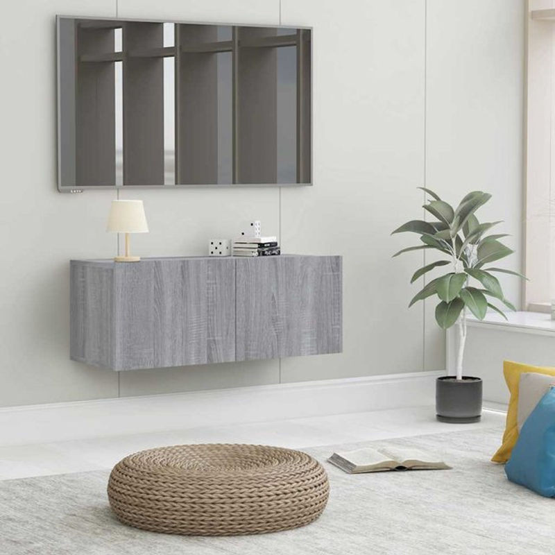 Vidaxl TV-Schrank Modern in Grau aus Holzwerkstoff B/T/H: 80 x 30 x 30 cm - Bild 1