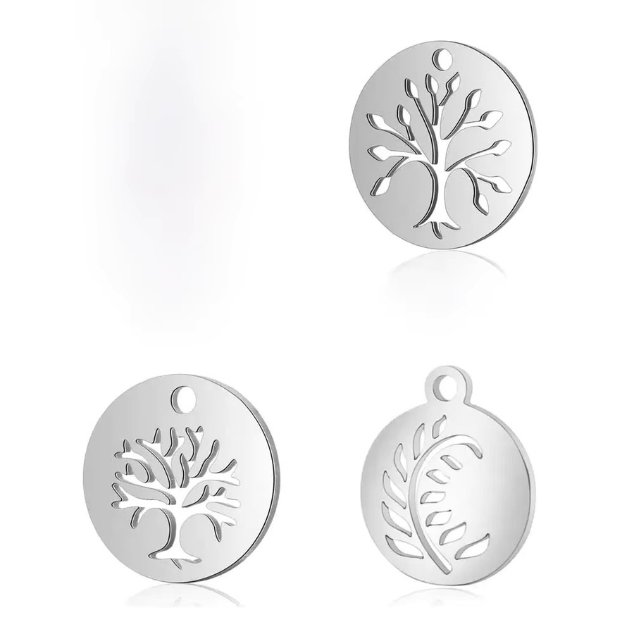 LAVIXMIA Anhänger Blumen-Charm, Edelstahl, Silber, Unisex - Bild 1