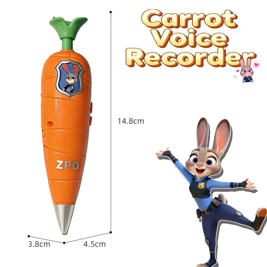 Disney Zootopia 2 3D-gedruckter Ständer & Judy's Carrot Voice Recorder, 2-in-1 - Bild 2