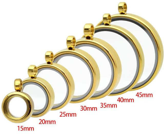 TEGERL Halskette Medaillon, Edelstahl, Gold, 25mm, Unisex - Bild 1