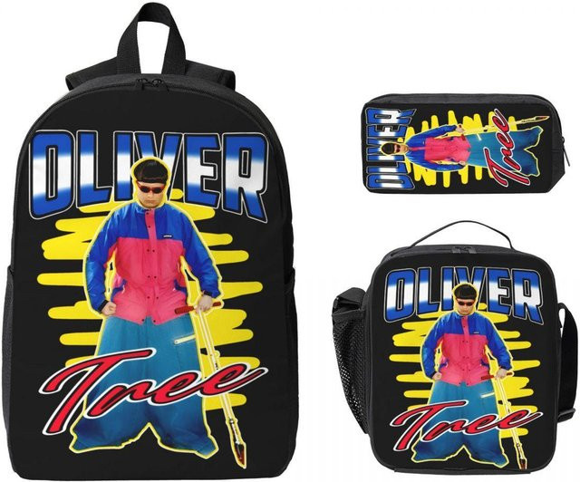 3-teiliges Schultaschen-Set von Fancy Style Studio mit Rucksack, Federmäppchen und Brotdose in Mehrfarbig für Kinder - Bild 1