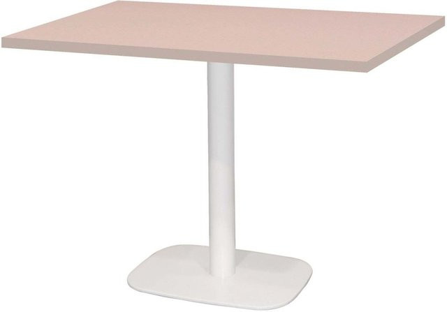 RestooTab Tisch Round rechteckig in Altrosa mit weißem Gestell, B/T/H: 120 x 70 x 75 cm - Bild 1