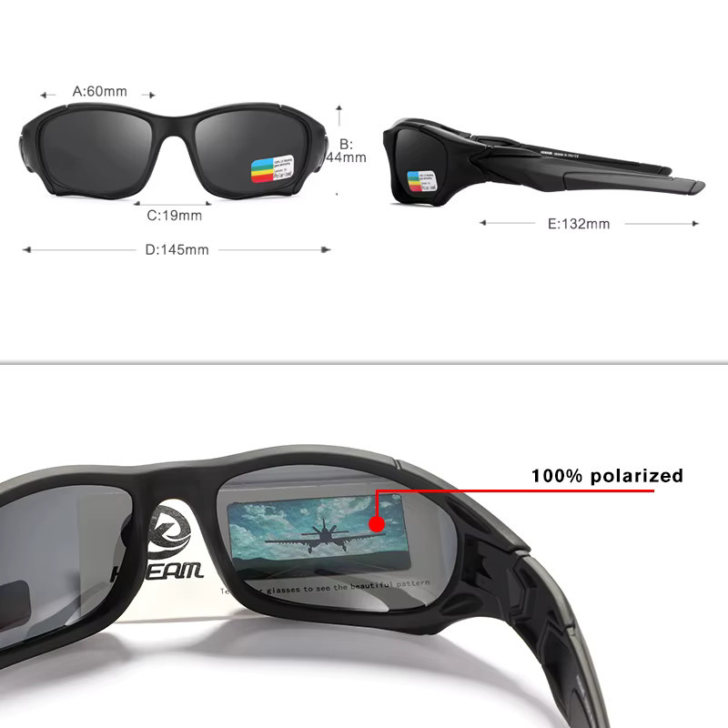 KDEAM Strong Arm Sonnenbrille, Unisex, Vollrand, Schwarz, Kunststoff, polarisiert - Bild 2