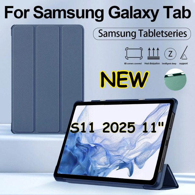 Samsung Galaxy Tab Hülle aus weichem Silikon mit Flip-Standfunktion in Schwarz - Bild 1