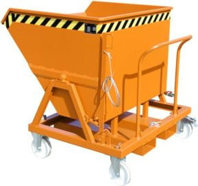 Bauer Südlohn Späne-Kippmulde SKS 550 aus Stahl in Gelborange mit 550 l Volumen, B: 125 cm, T: 120 cm, H: 117 cm - Bild 1