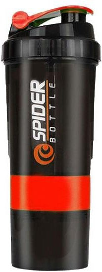 WIKHOSTAR 3-lagiger Shaker Proteinflasche aus Kunststoff in Rot, 500ml - Bild 1