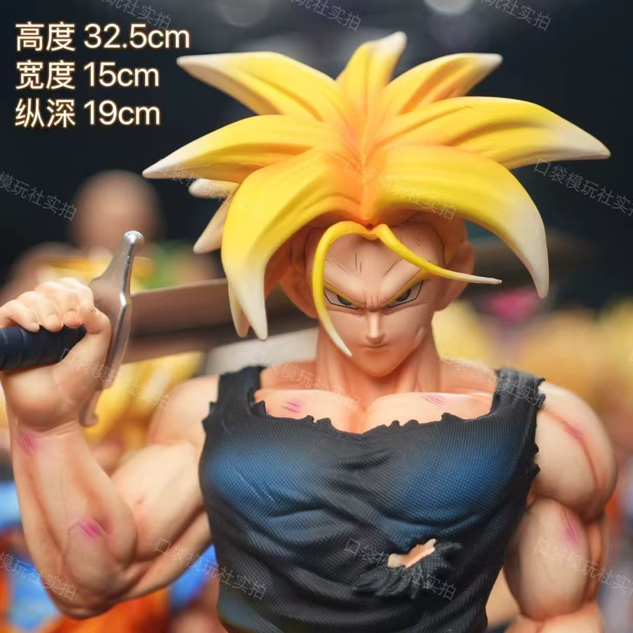 Bandai Dragon Ball Z Future Trunks Super Saiyan Actionfigur, mit austauschbaren Köpfen - Bild 4