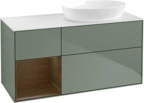 V&B Waschtischunterschrank Finion mit Wandbeleuchtung, Farbe: Weiß lackiert, Breite: 120 cm, Tiefe: 50,1 cm - Bild 1