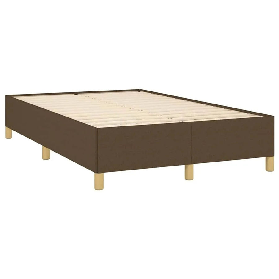 vidaXL Bettgestell ohne Matratze in Dunkelbraun mit Stoffbezug, B/T/H: 120 x 200 x 35 cm - Bild 2