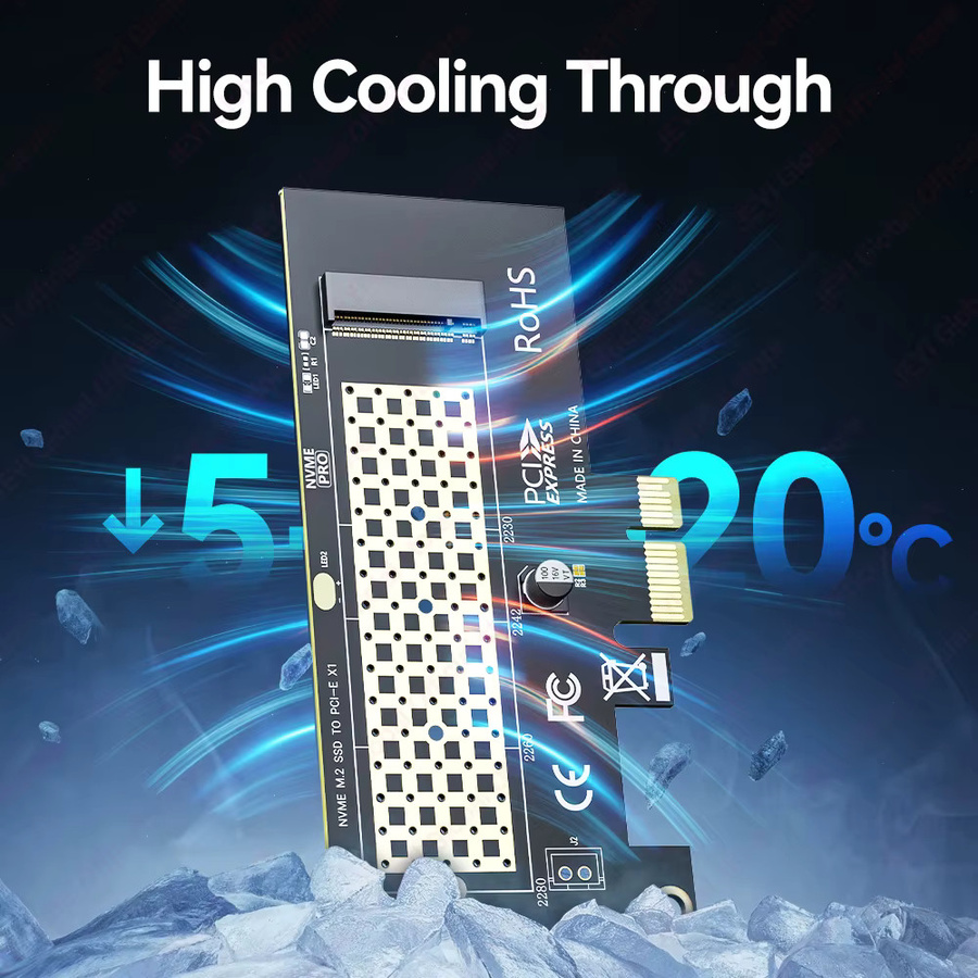 JEYI M.2 NVMe SSD zu PCIe 4.0 Adapterkarte für Desktop-PC, Schwarz, unterstützt 2280 NVMe SSD, kompatibel mit PCIe 3.0/2.0/1.0, X1/X4 Erweiterungskarte - Bild 4