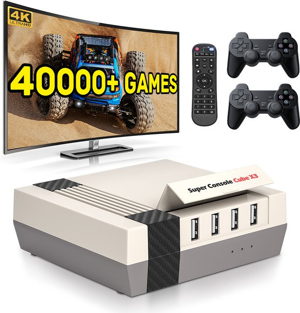 KINHANK Super Console Cube X3 Android TV Box Retro-Spielekonsole mit 4K UHD Ausgabe und Gamepads - Bild 1