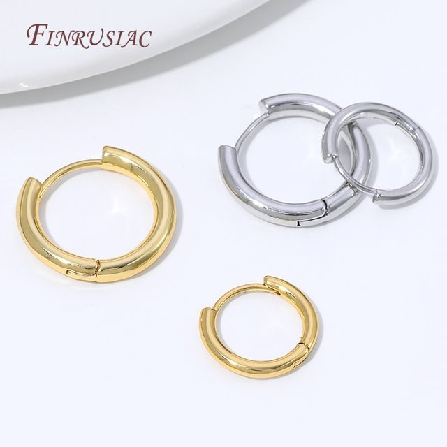 FINRUSIAC Creolen, 18K vergoldetes Messing, Gold, Damen - Bild 1