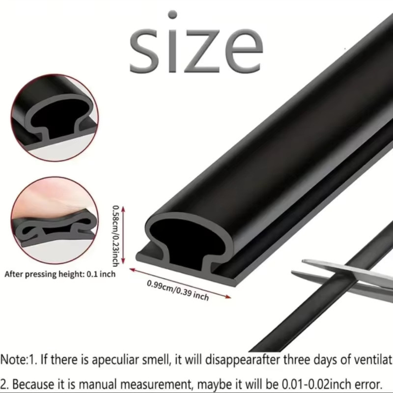 Selbstklebender Dichtungsstreifen aus Silikonkautschuk für Tür und Fenster, Isolierband Typ I, 6 Meter Rolle - Bild 3