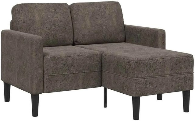 vidaXL 2er-Sofa in L-Form mit Chaiselongue Dunkelgrau aus Kunstleder - Bild 1