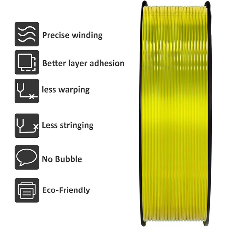 EasyThreed TPU Filament Transparent Rosa Orange Gelb 1,75mm für FDM 3D-Drucker - Bild 2