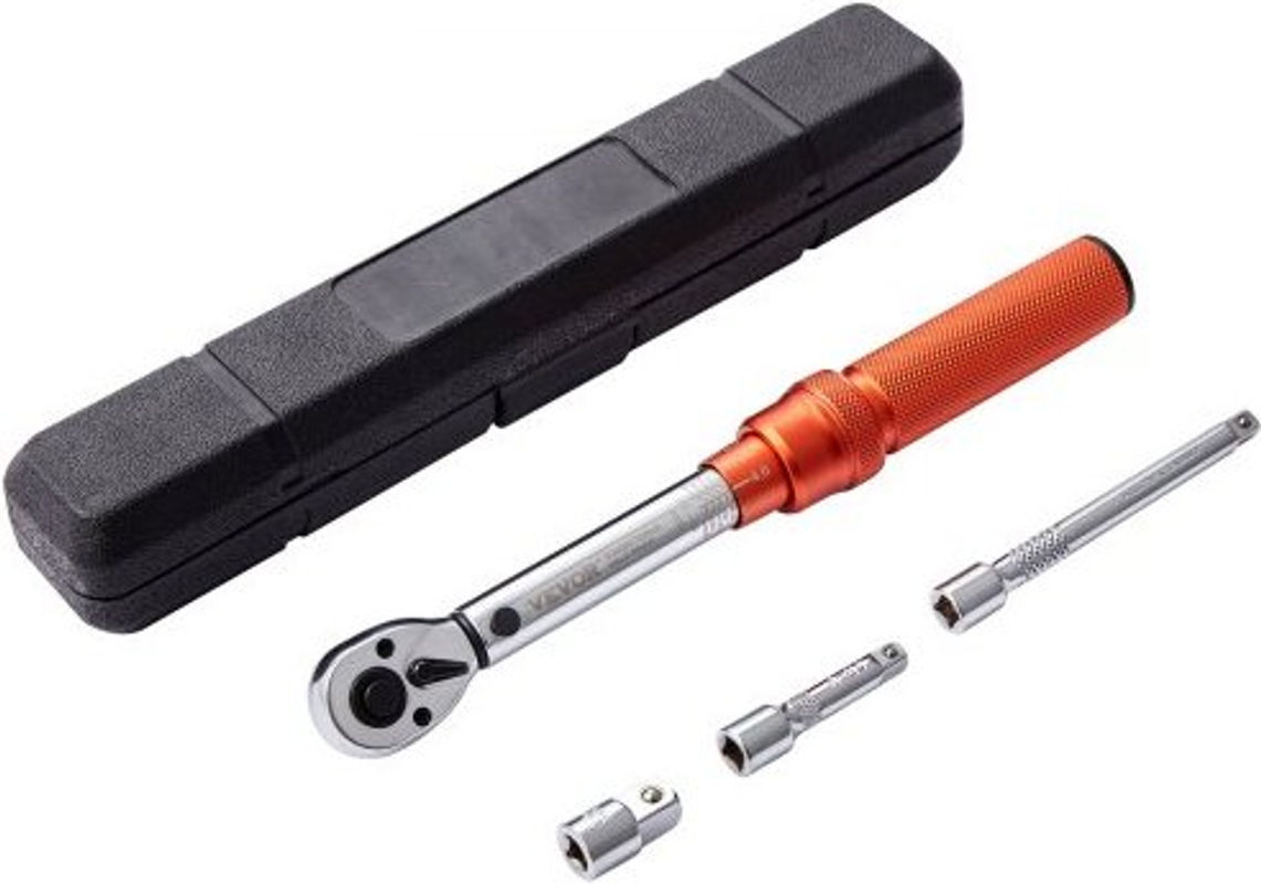 VEVOR Drehmomentschlüssel Set mit 1/4 Zoll Antrieb, 2,3–23 Nm, inklusive Adapter und Verlängerungsstangen, Orange - Bild 2