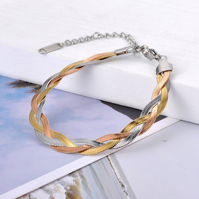 Lokaer Halskette Armband, Edelstahl, Bicolor, Damen - Bild 1