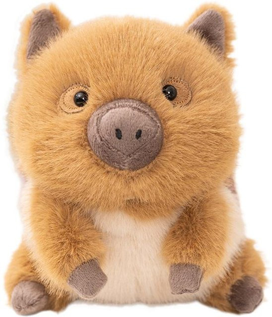 Wildschwein Plüschtier, braun, schwarz, 15cm - Bild 1