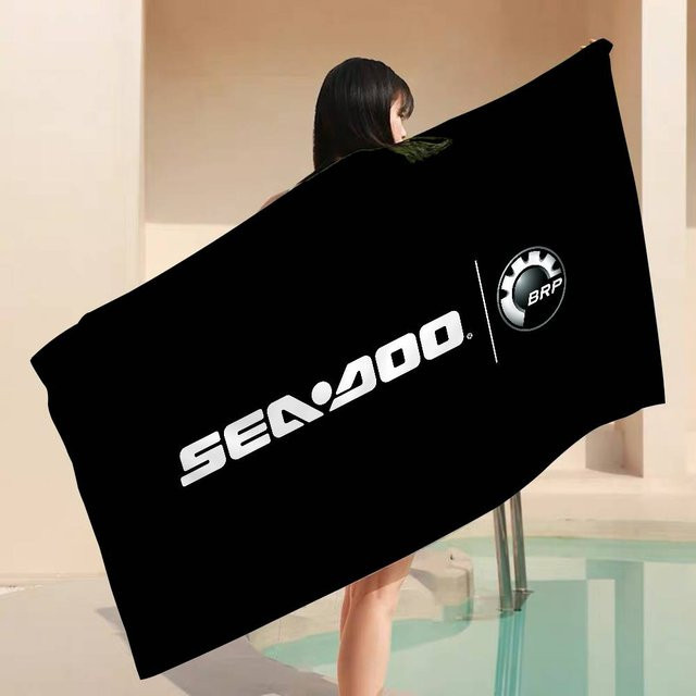 Seadoo Mikrofaserdecke Schnelltrocknendes Strandtuch mit Grafikdruck in Schwarz, B/H: 30 x 60 cm - Bild 1