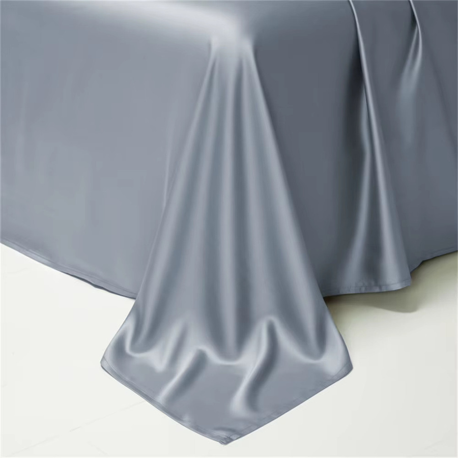 Liv-Esthete Bettwäsche Set aus 100 % Seide in Blau und Grau, bestehend aus Bettbezug, Kissenbezug und Spannbettlaken, B/H: 150 x 200 cm - Bild 4