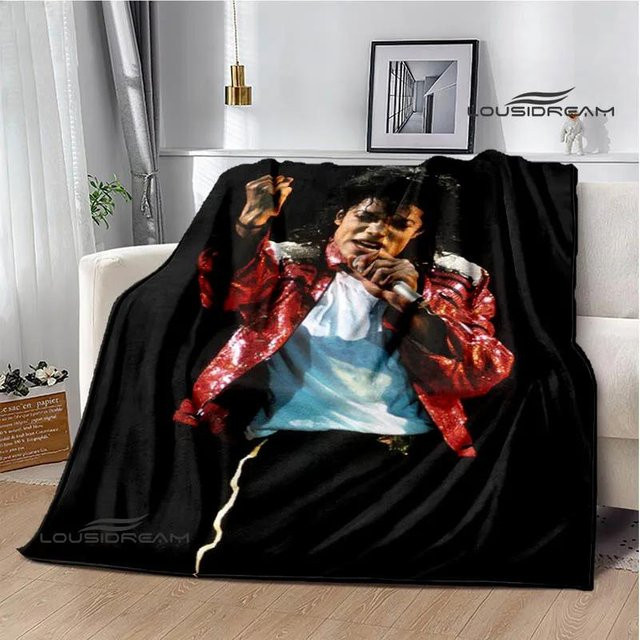 Michael Jackson Retro Druck Flanell-Picknickdecke von YunhengTechnology, Mehrfarbig, B/B: 150 x 200 cm - Bild 1