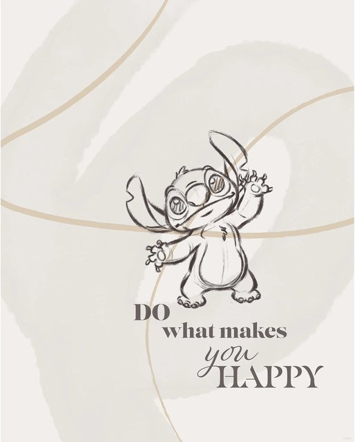Komar Disney Lilo and Stitch Wandbild Do What Makes You Happy, Multicolor, B: 40 cm, H: 50 cm - Bild 1